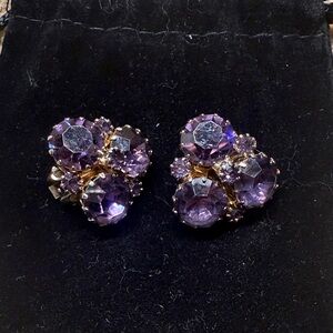 Weiss Lavender Crystal clip on  Earrings